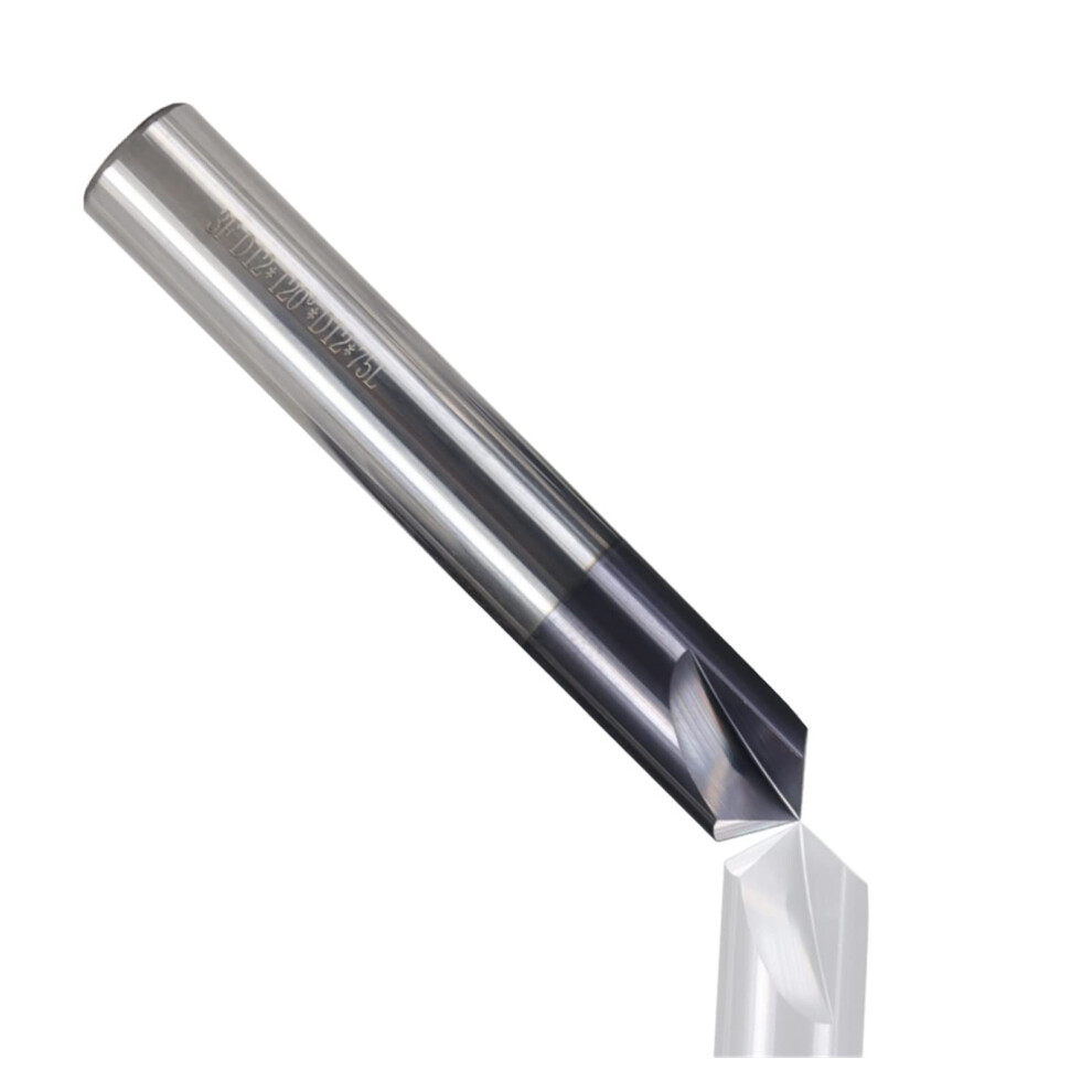 Chamfer End Mill 60/90/120 Degrees Carbide Chamfering Mill 3 Flute Router Bit For Aluminum CNC End Mill 12xD12x90Degrees