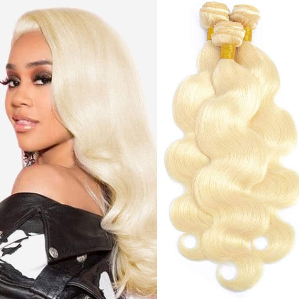 Unisex 613 Honey Blonde Brazilian Virgin Human Hair Bundles Body Wave 3 Pack Tangleâ Remy Extensions 22Â24Â26 Inch