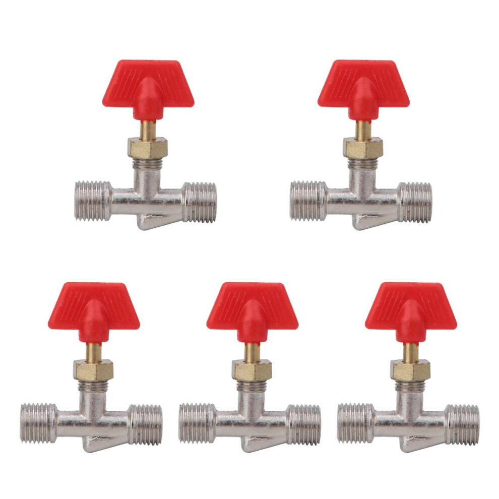 5Pcs 1/4 Inch Brass Needle Valve Set For Air Compressor, Leakresistant Quick Coupler Fittings 9199774763042