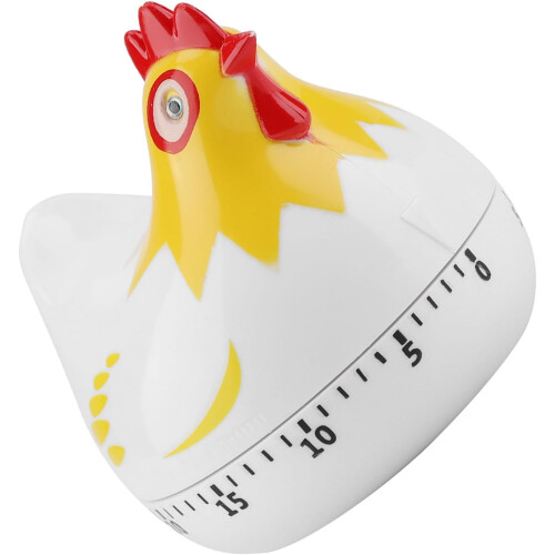 Kitchen Timer with Loud Alarm Sound, Elegant Chicken Design, Durable PP Material, White 1