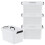 4 Pack 18 Quart Plastic Storage Bin with Lids, Clear Stackable Box with Handles for SpaceSaving 1