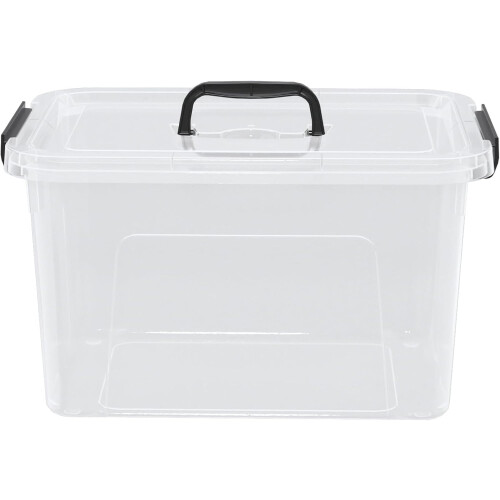 4 Pack 18 Quart Plastic Storage Bin with Lids, Clear Stackable Box with Handles for SpaceSaving 1