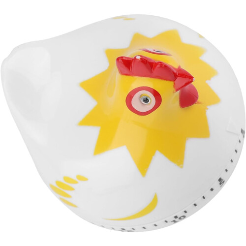 Kitchen Timer with Loud Alarm Sound, Elegant Chicken Design, Durable PP Material, White 2