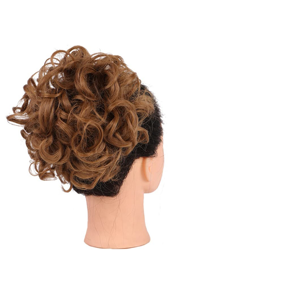 Unisex Curly Hair Bun Extension With Comb Clip, Synthetic Messy Bun Hair Piece For Women, Instant Volume Boost