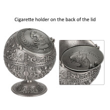 Retro Zinklegierung Aschenbecher mit Deckel – 12,3 cm, Für Zuhause & Geschenke