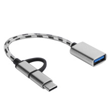 USB 3.0 Typ-C OTG Adapter 2er Pack 2-in-1 Datenübertragungsstecker Grau