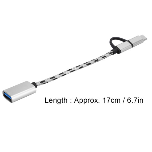 USB 3.0 Typ-C OTG Adapter 2er Pack 2-in-1 Datenübertragungsstecker Grau 2