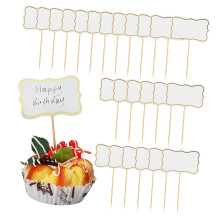 100pcs Wedding Cupcake Toppers Picks with Blank Food Labels, Sturdy DIY Dessert Picks for Party Buffet