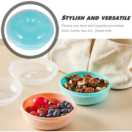 Airtight Bread Storage Container and Doughnut Box with Microwave Safe Design, Sky Blue 2