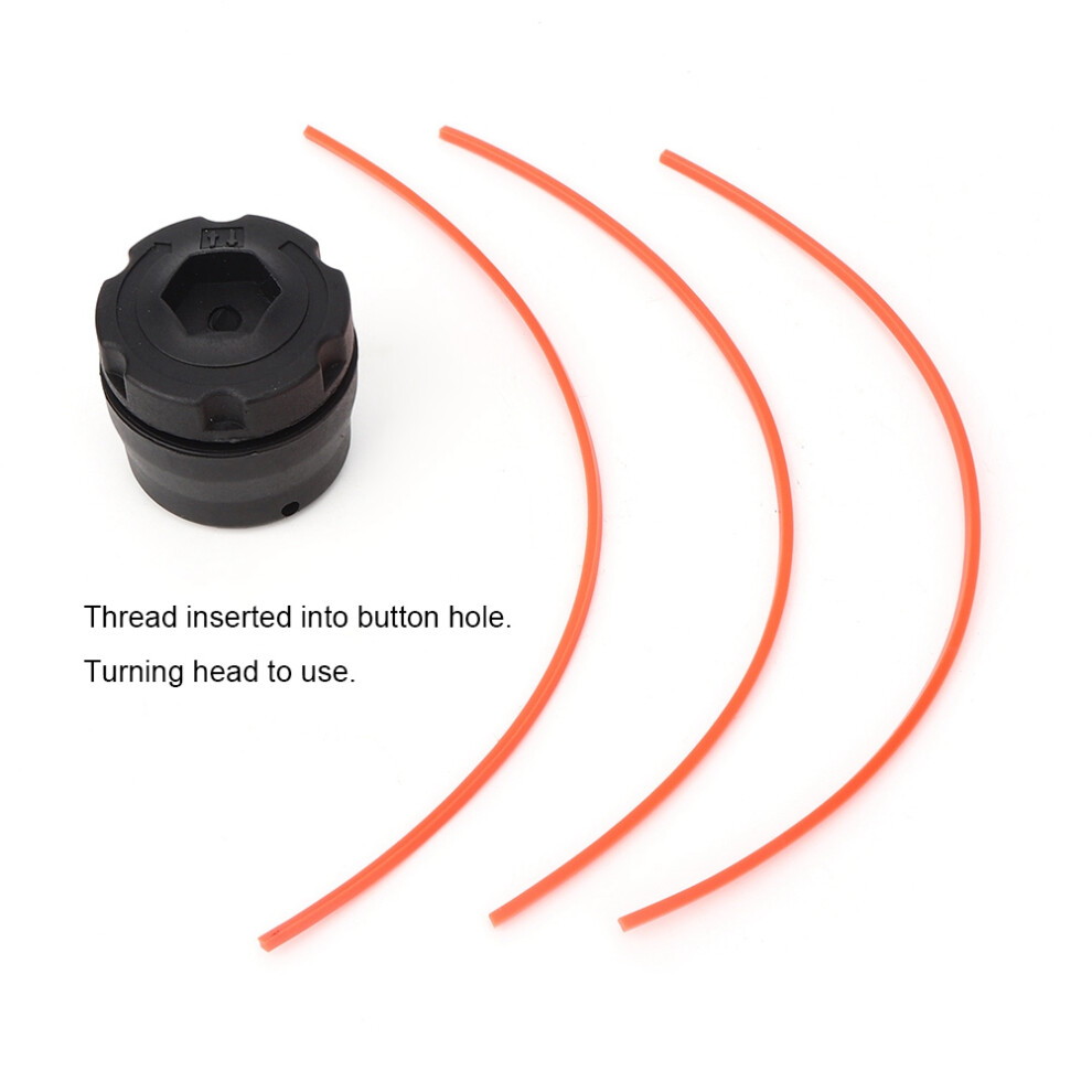 Black Plastic Strimmer Head For Lawn Mower & Brush Cutter, Sturdy Tool 7891379755188