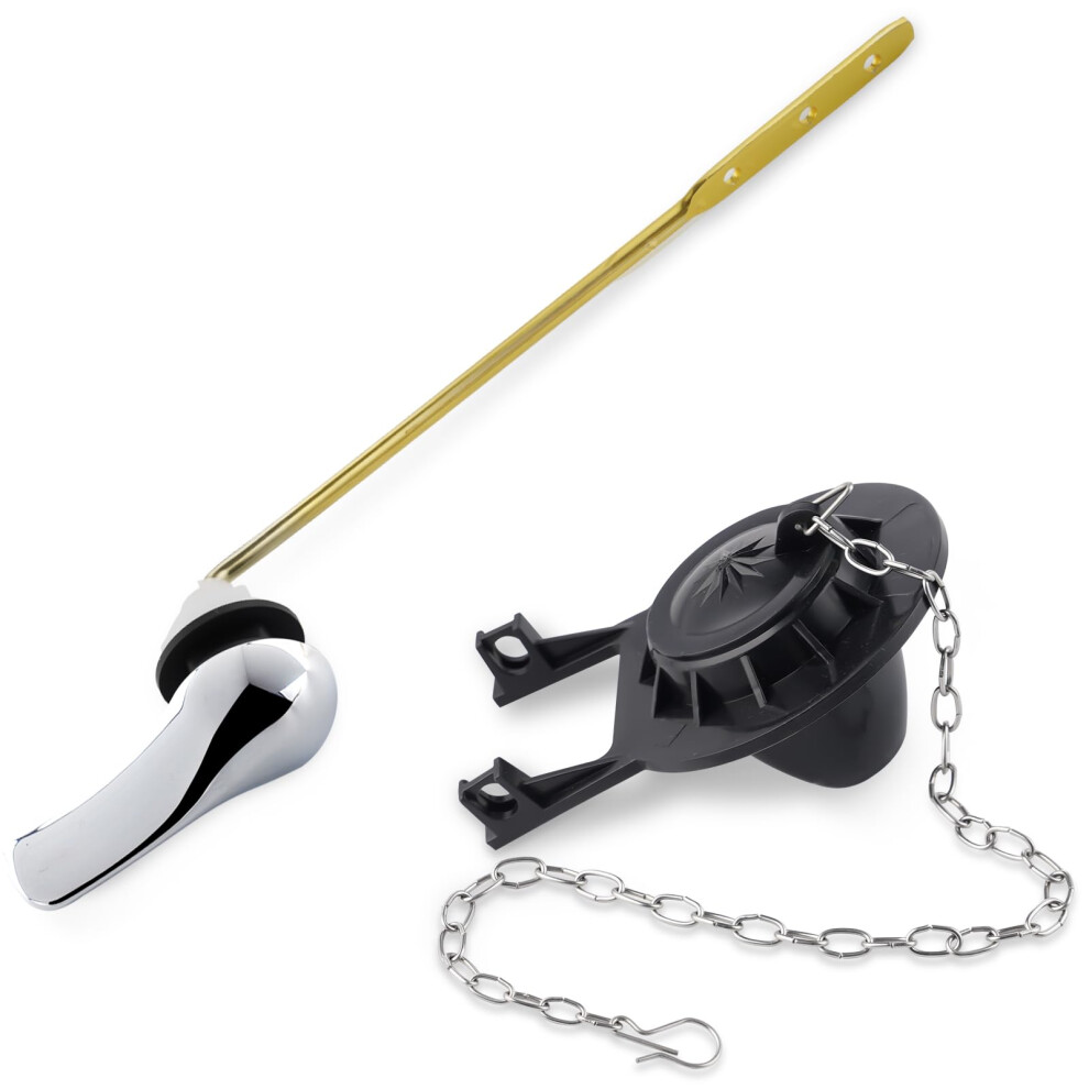 Universal Toilet Handle Replacement Kit With 2Inch Flapper, Front Mount, Leak Prevention Seal 9187378984864
