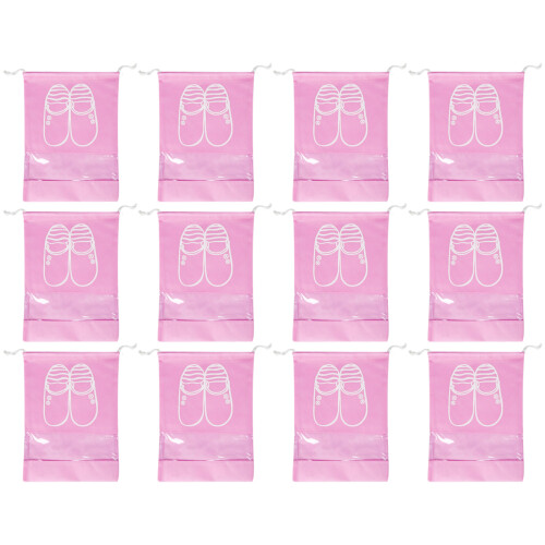 12Sets  Shoe Bags with Drawstring Travel Friendly Dust-Pink