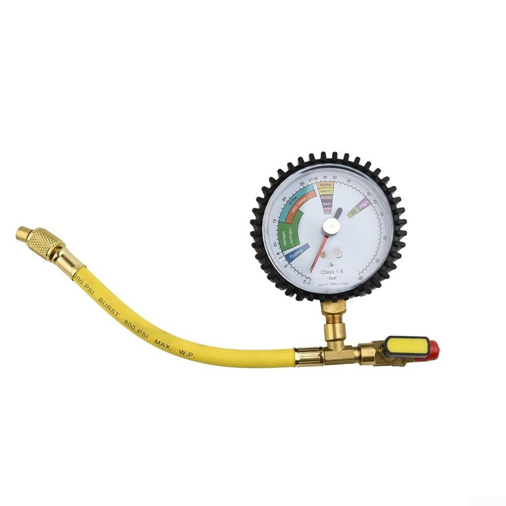 Nitrogen Pressure Test Gauge For Hvac, Large Easyread Display, Brass, 160 Bar, Refrigeration Use 9199774765930