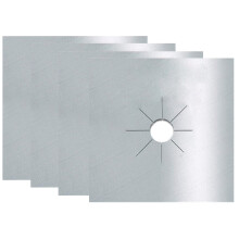 4/16PCS Gas Burners Covers Oil Proof Stain-Silver 0.2mm4 sheets
