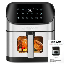 6.2 QT Large Capacity Air Fryer 1500W LED Touch Screen Healthy Oilless Cooker with Viewing Window