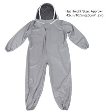 Gray XL Beekeeping Suit Protective Clothes Smock Dual Zippers