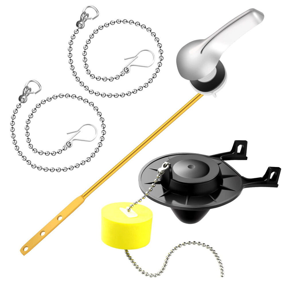 4 Pcs Universal 2Inch Toilet Flapper Replacement Kit With Handle Leak Prevention Adjustable Flush Control 9199774766555
