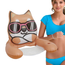 Pool Float Chair with Ergonomic Backrest and Dual Cup Holders, Inflatable Lounger for Adults