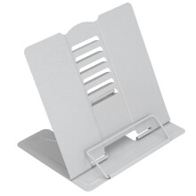 Desk Book Stand Metal Reading Rest with 360 Rotating Base, Adjustable Angle Support for Books, Tablet, Document, Lightweight and Foldable Design -