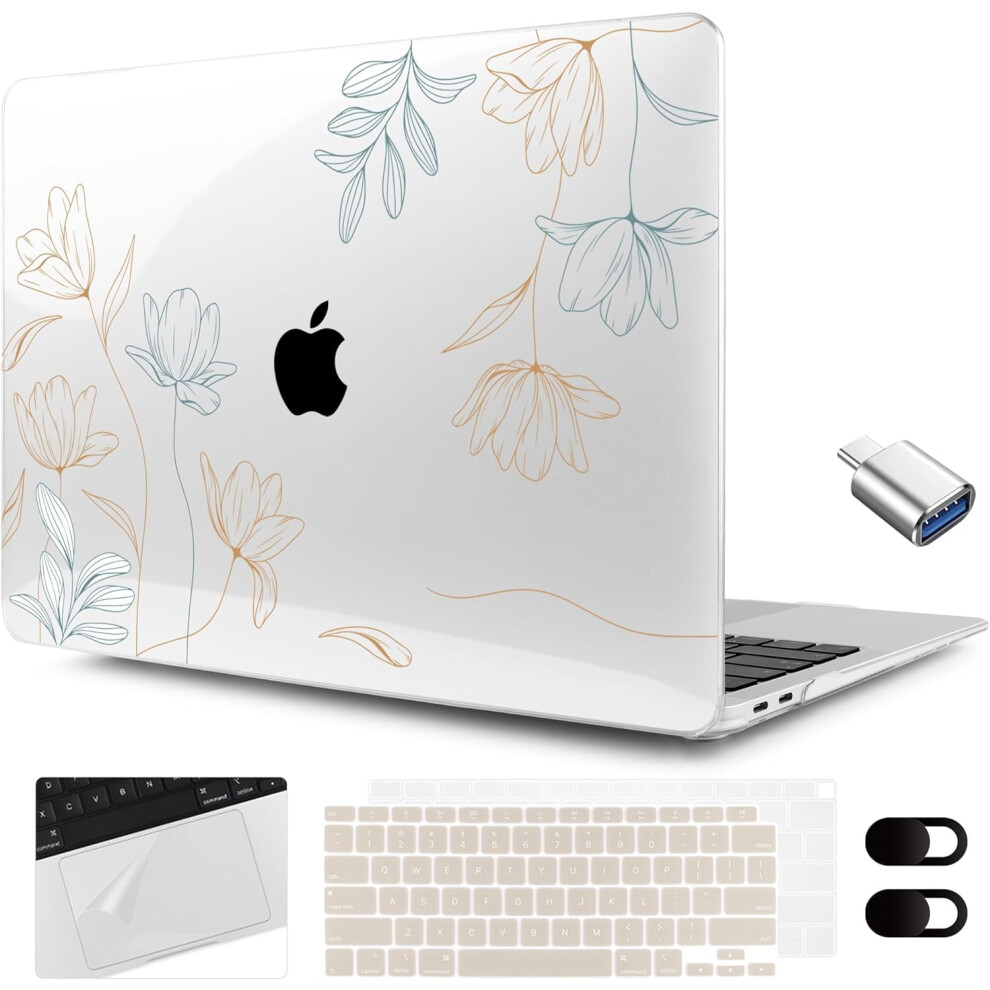 Meegoodo For Macbook Air 13.3 Inch Case 2021 2020 2019 2018 A2337 M1 A2179 A1932, Clear Case For Macbook Air M1, Hard 9433291236314
