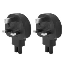 Reisstroomkabel, BS1363BSI-goedgekeurde stekker naar IEC320-connector, robuuste stroomkabel met stevige geaarde stekker, zuurstofvrije koperdraad voor