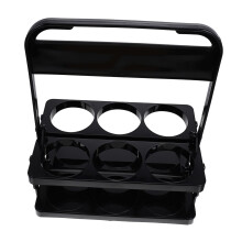 Wine and Beer Bottle Carrier with Sturdy Handle, Foldable 6Bottle Storage Rack for Bar and KTV Use, Black