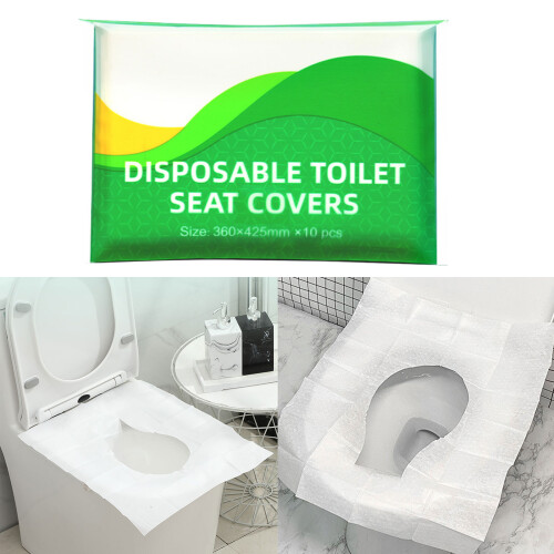 10 Stück Toilettensitzbezüge Einwegartikel aus spülbarem Papier 1