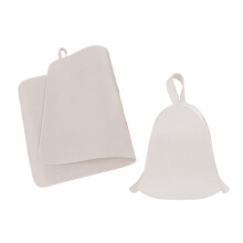 Anti Heat Sauna Hat Thicken Wool Felt-White hat and cushio