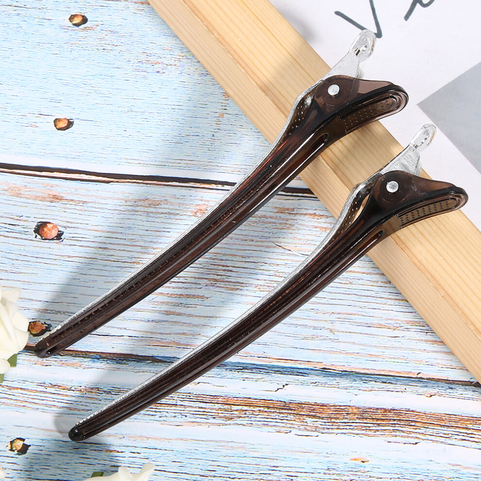 Unisex Black 10Pcs Duckbilled Hair Clips For Salon Hairdressing & Barber Shop