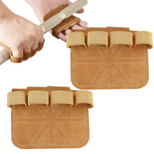 Gym Grips Leather AntiSlip Protectors, 1 Pair, Weightlifting Grips For Strength Training, PullUps, Deadlifts, Brown