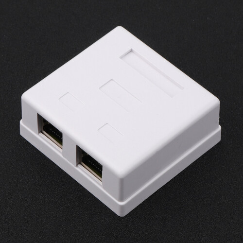 Double Port Cat.6 Network Module Box, Shielded RJ45, 27x58.5x60mm 2