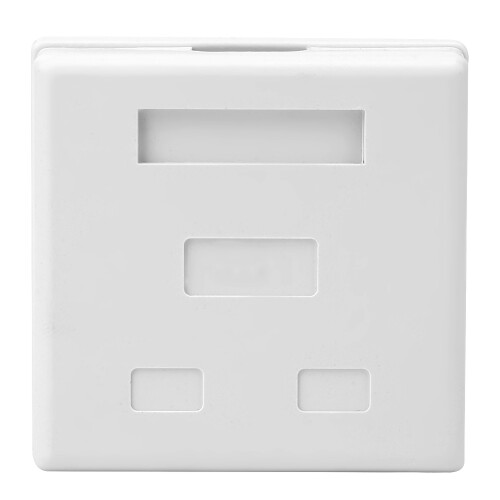 Double Port Cat.6 Network Module Box, Shielded RJ45, 27x58.5mm 1