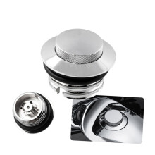 Universal Motorcycle Fuel Tank Cap Silver PopUp Style Lid LeakProof Easy Twist Lock