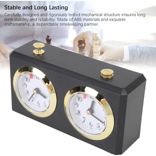 Mechanical Chess Clock Analog Vintage Wind Up Timer with Large EasyRead Dials for Chess and Go 2