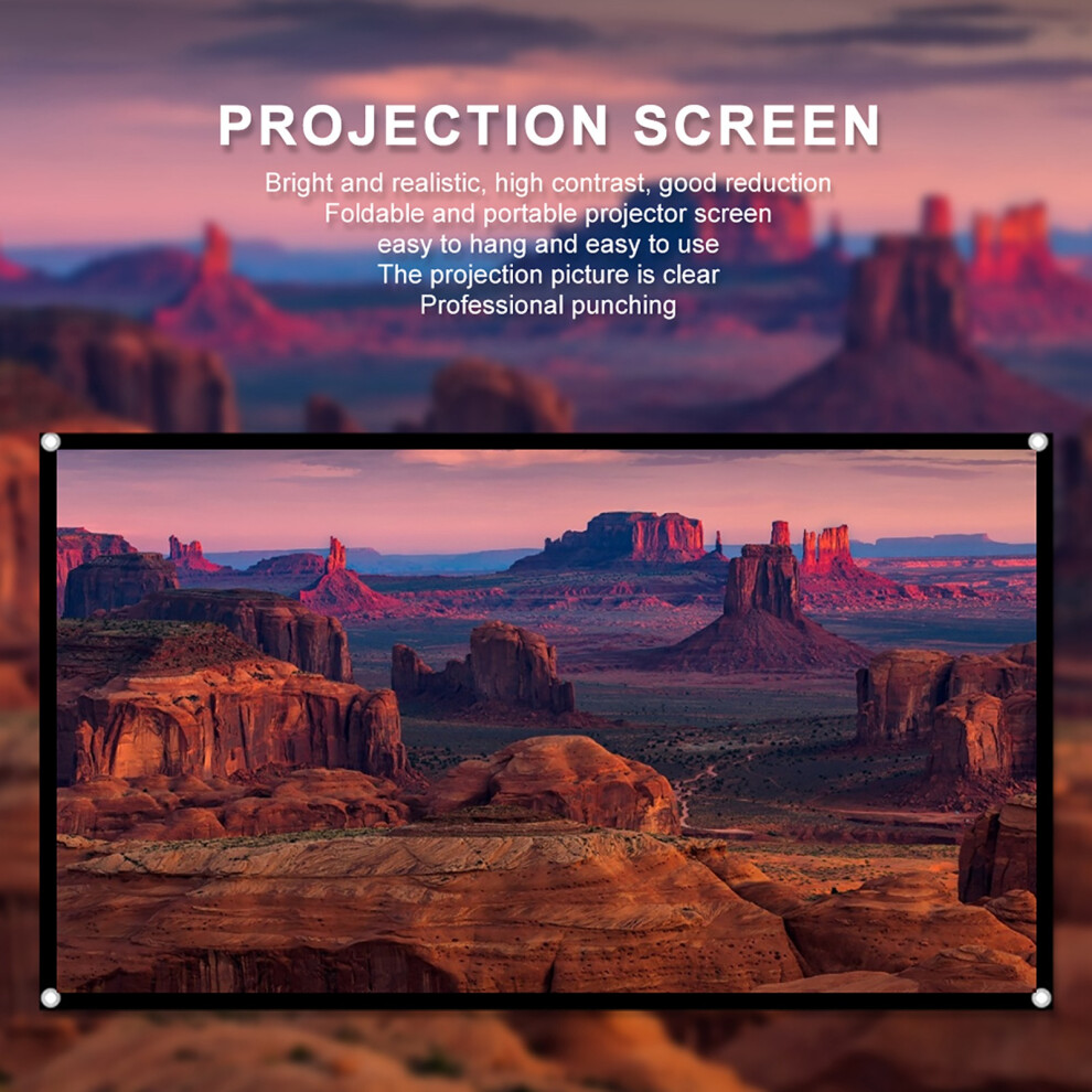 Portable 70In 16:9 Hd Projector Screen Foldable Polyester For Indoor/Home Use 4601379760326