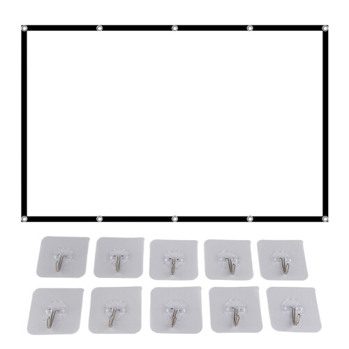 Portable 120in HD Projector Screen Foldable Polyester 16:9 for Home Office 1