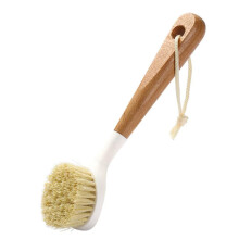 Long Handle Dishwashing Brush with Wooden Handle, EcoFriendly Sisal Scrubber for Pots and Pans