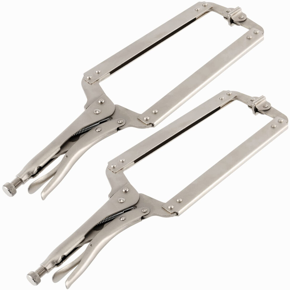 2Pcs 18 Inch Locking C Clamp Pliers With Swivel Pads, Heavy Duty Welding Clamp For Woodworking 9199774769136
