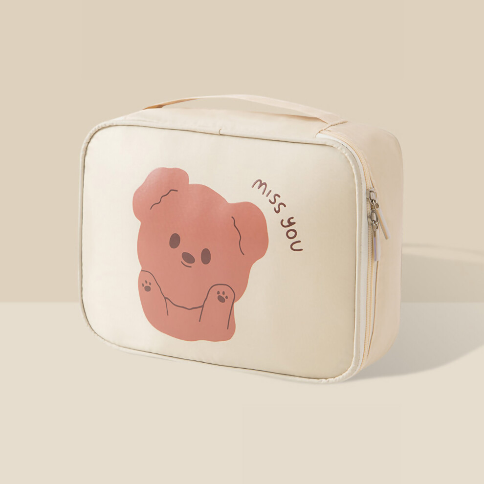 Waterproof Makeup Bag For Travel Cosmetics Organizer With Cartoon Print Layered Interior Storage Space, Large Capacity Lightweight Travel Bag Unique