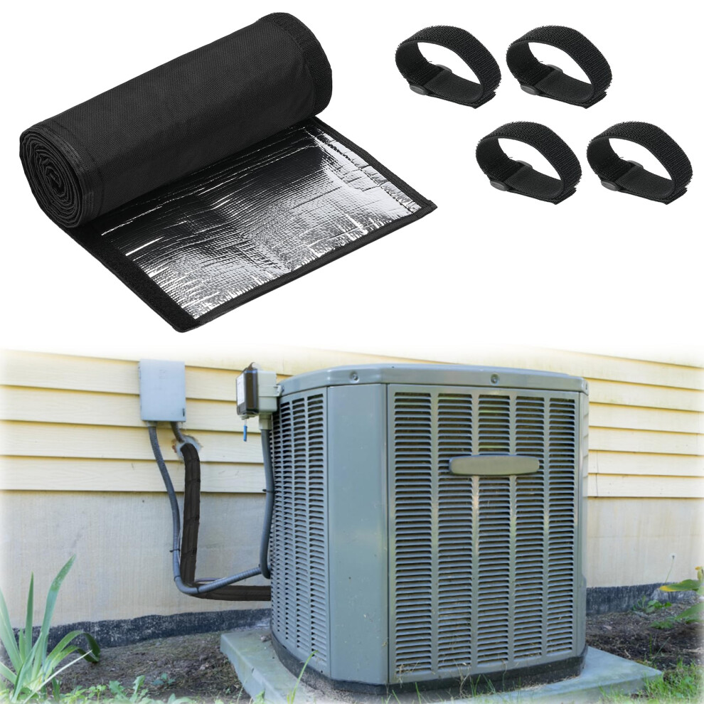 Hvac Copper Pipe Insulation Cover 72X10.2in 600D Oxford Weatherproof Ac Protector For Outdoor 9187378987667