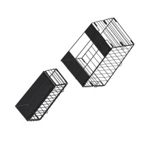 Atmungsaktives Metallkorb-Set mit magnetischer-Schwarz