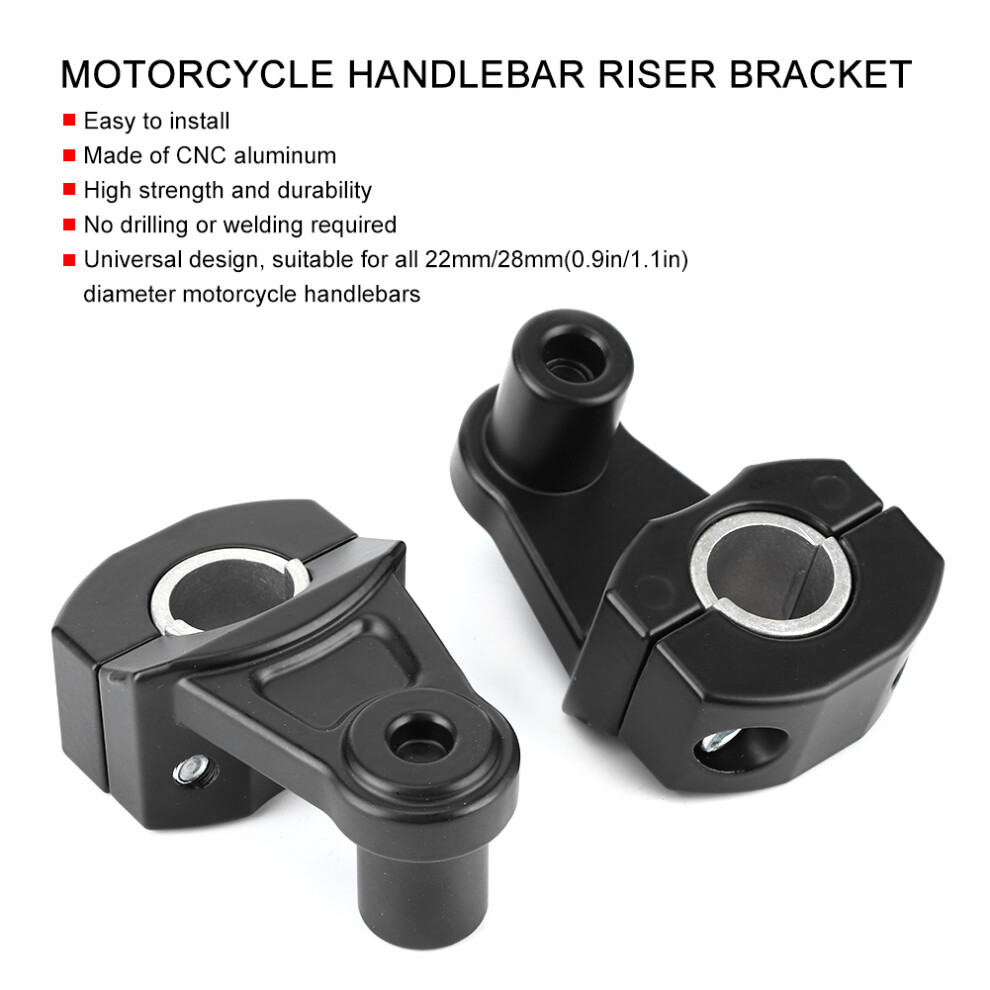 Pivoting Motorcycle Handlebar Riser Bracket 2Pcs 22Mm/28Mm Cnc Aluminum Clamp 4601379762184