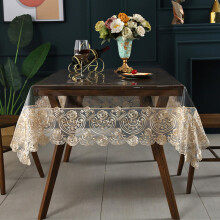 Vinyl Tablecloth 60x86 Inch Waterproof PVC Cover with Lace Edge for Dining Kitchen Outdoor