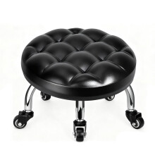 Mechanic Stool with Wheels, Ergonomic Low Height 360 Swivel Garage Seat, Heavy Duty PU Leather, 450 lbs