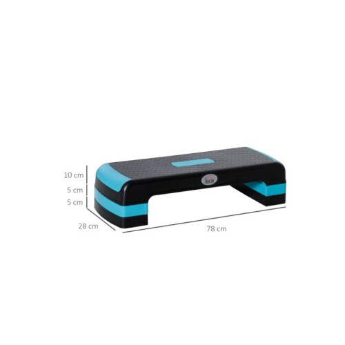 Aerobic Step with 3-Level Adjustable Heights for Home, Office Exercise, Black and Blue 2
