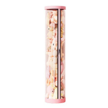Stuffed Animal Organizer Tube, 150 Cm, Transparent Pink Plush Toy Storage, Stackable Soft Toy Organizer With Lid