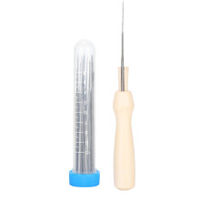 Wool Felting Needles, Needle Felting Supplies with 3 Different Lengths Metal Needles for DIY Crafting, Rustproof Felting Tool Kit with Wooden Handle,