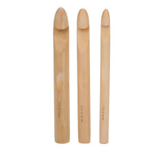 Bamboo Crochet Kit, Multi-Functional Tools For Weaving Hats Pet Mats, 3Pcs Smooth Jumbo Crochet Hooks Beginner Inline Crochet Needles Arthritic Hands
