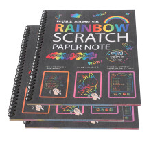 Rainbow Art Notebook for Kids, Magic Scratch Book with Third Generation Coating Process for Easy Scratch Painting, Non Toxic Art Supplies Safe for