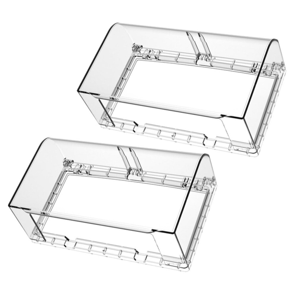 Adhesive Wall Outlet Covers  2Pack Double Socket Protector for Bathroom Kitchen Office Transparent Thickened Plug Box